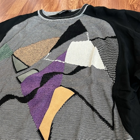 VITTORIO ROCHETTI 80s Geometric Design Lightweight Pullover Shirt Size M - Picture 2 of 6